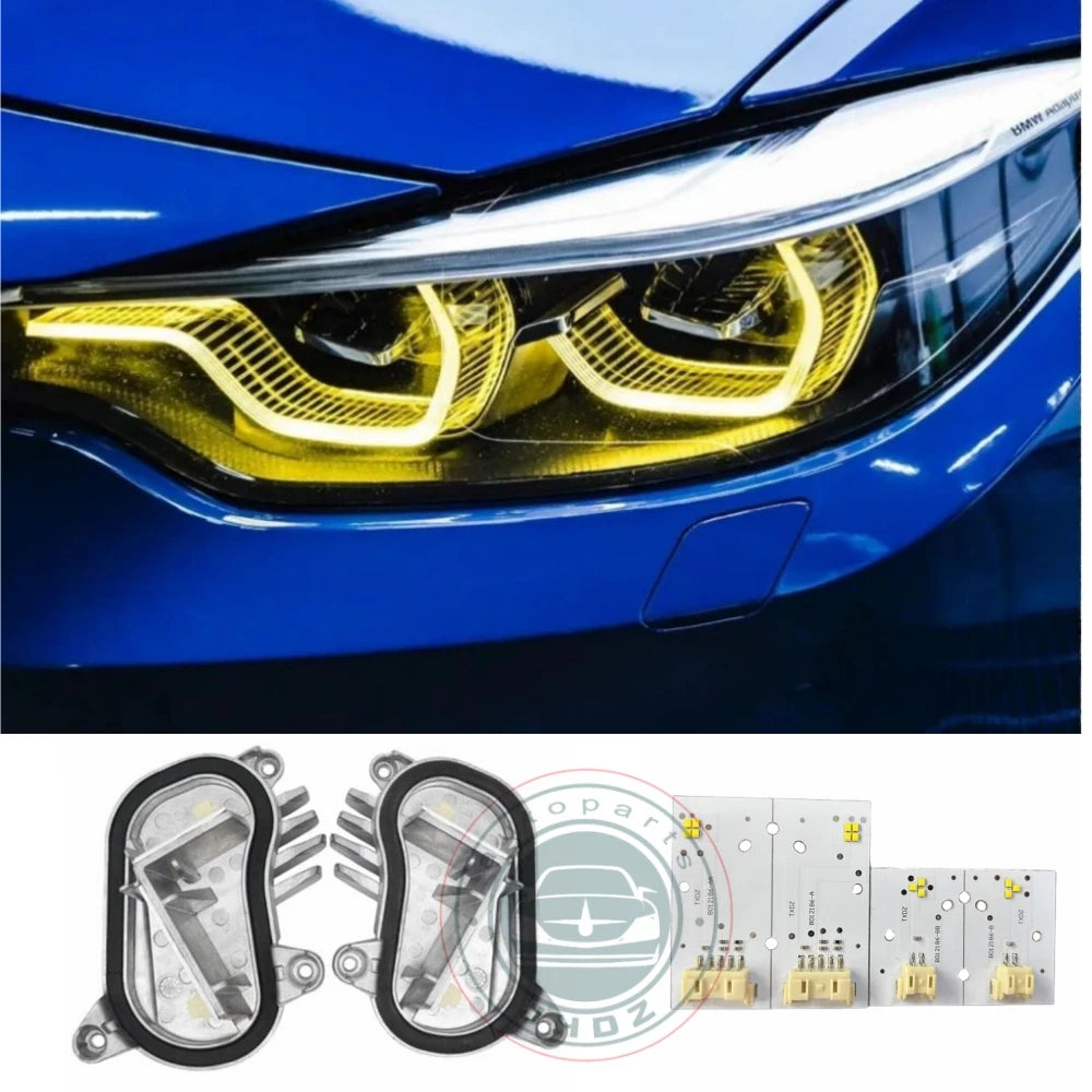 Motorsport Yellow DRL LED Boards Module Set for BMW M3 M4 Adaptive Headlight 63117493229 63117493230 2018-2020